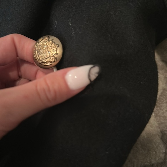 GUESS Black Trench Coat with Gold Buttons - Picture 6 of 6